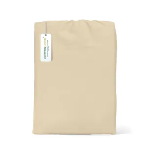 100% Egyptian Cotton 3PC Fitted Sheet 90X200 20CM  Cotton Home Sateen Beige