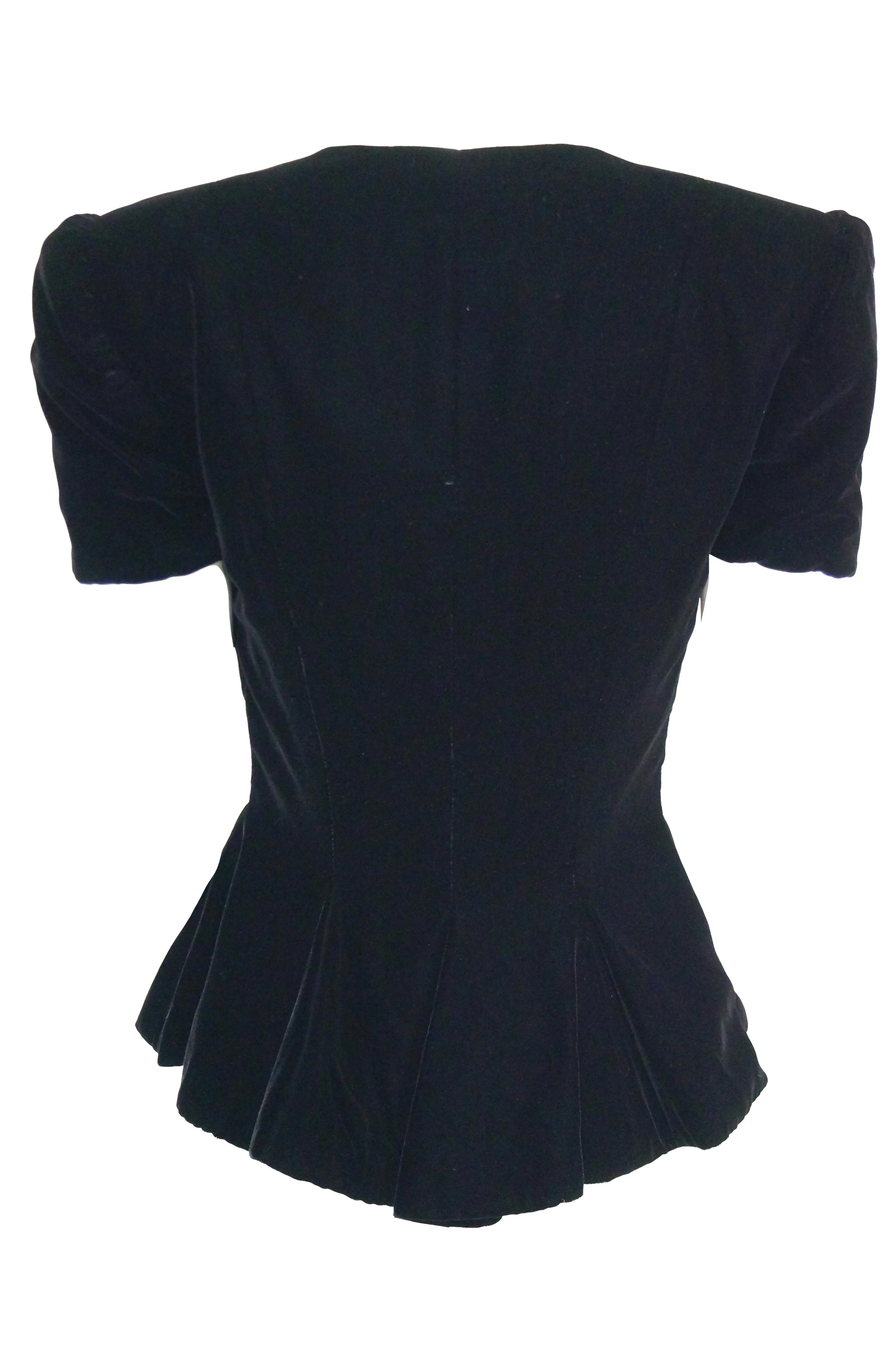 1980s Oscar de la Renta Black Velvet Evening Jacket