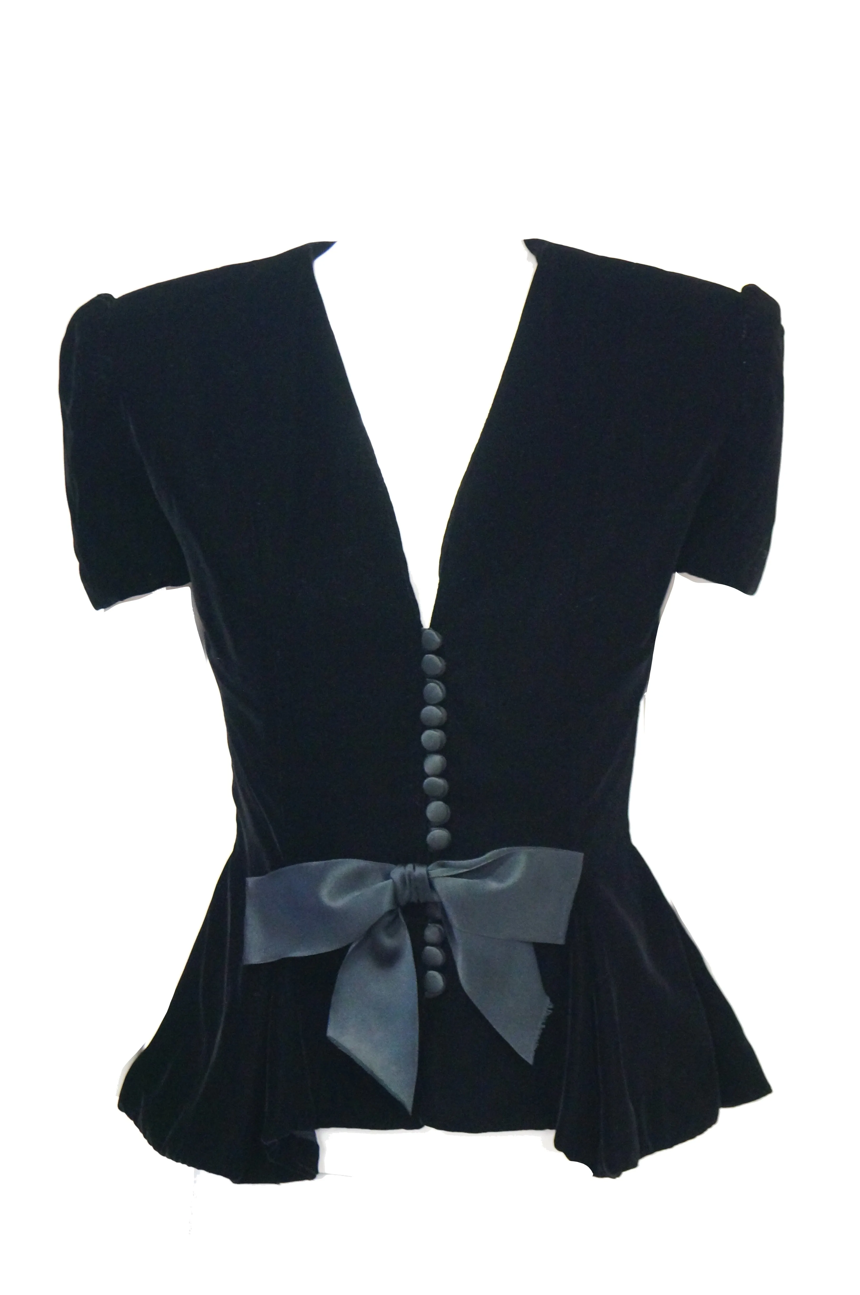 1980s Oscar de la Renta Black Velvet Evening Jacket