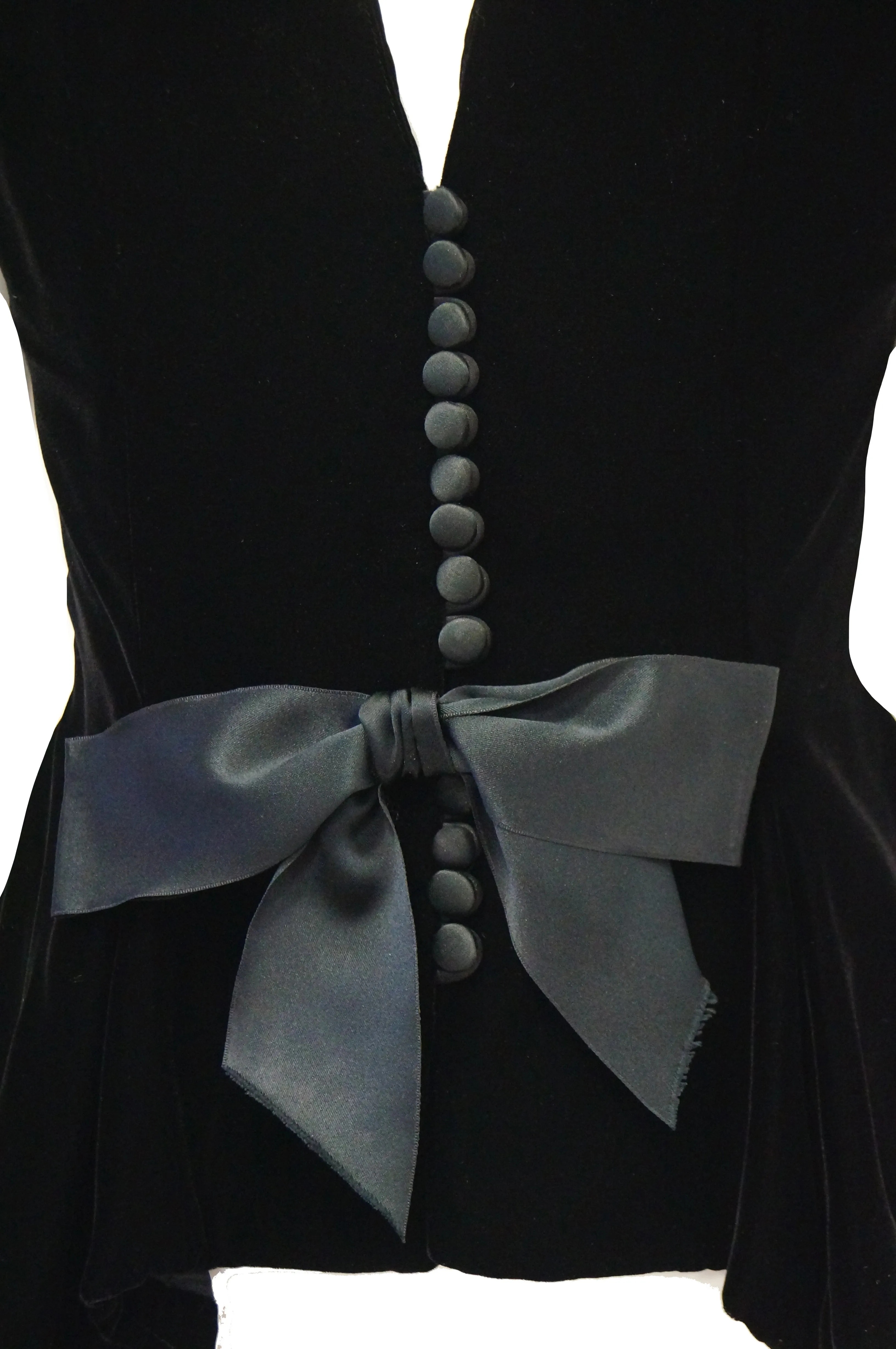 1980s Oscar de la Renta Black Velvet Evening Jacket