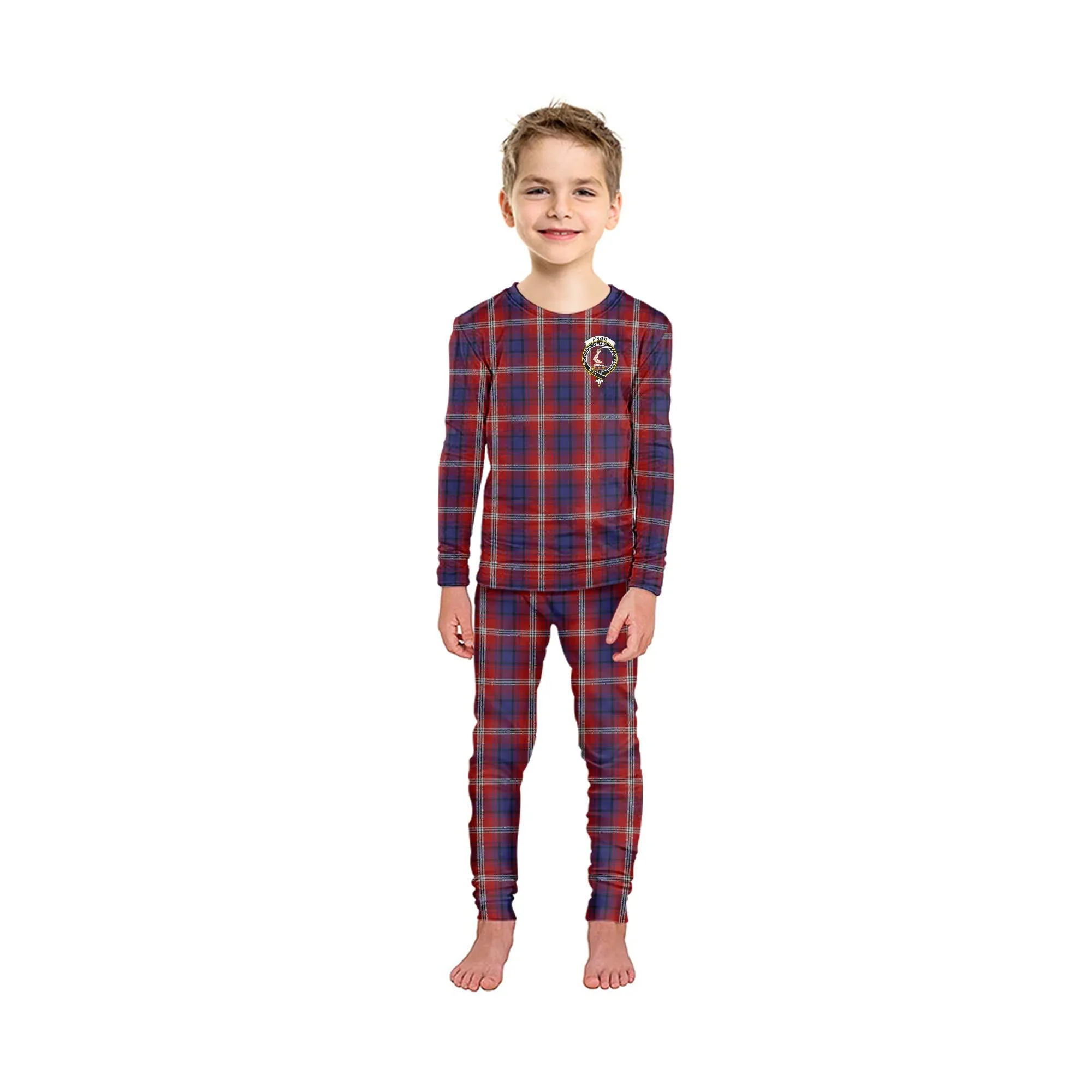 Ainslie Tartan Pajamas Family Set with Family Crest