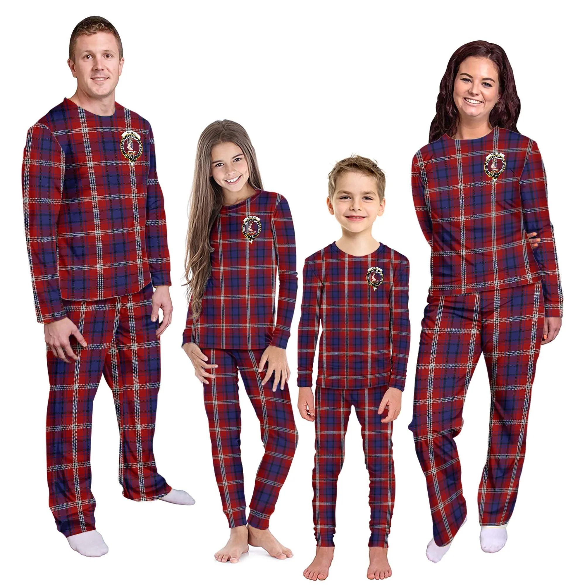 Ainslie Tartan Pajamas Family Set with Family Crest