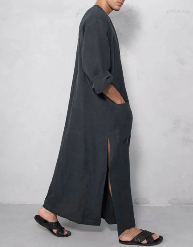 Arabic Jubba Solid Pockets Robes