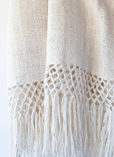 Awanay Llama Throw - White