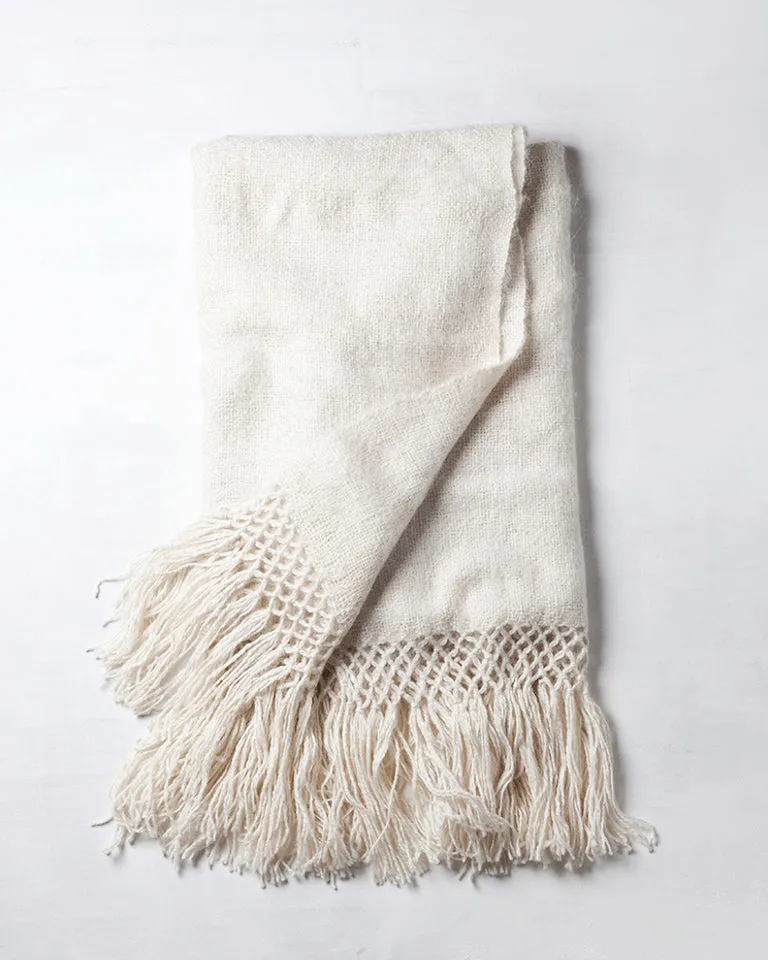Awanay Llama Throw - White