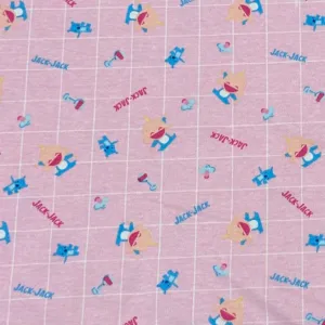 Baby Brother on Pink Cotton Interlock Fabric