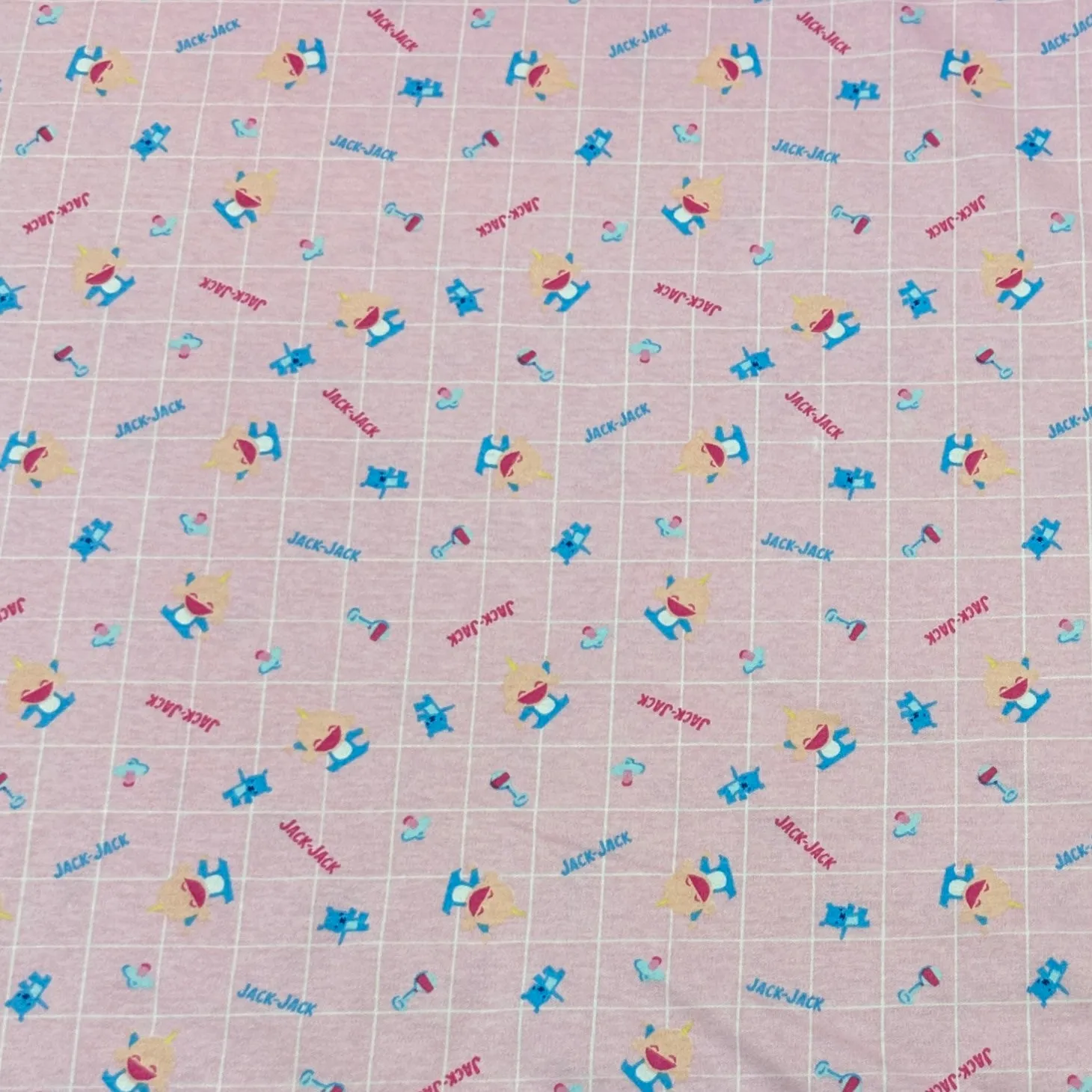Baby Brother on Pink Cotton Interlock Fabric