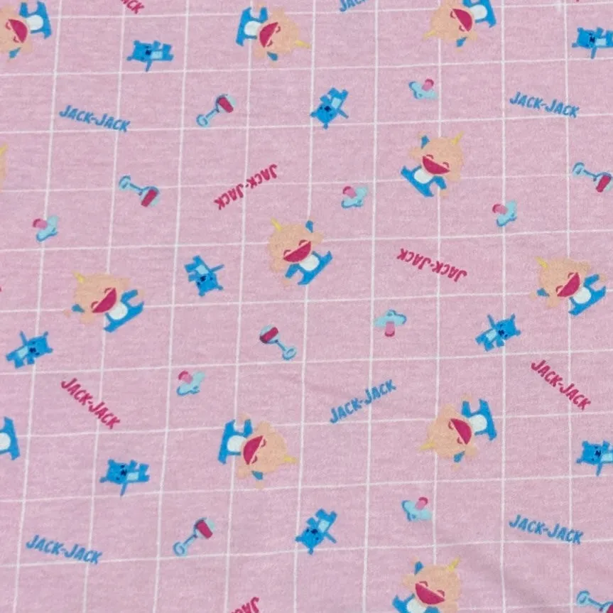 Baby Brother on Pink Cotton Interlock Fabric