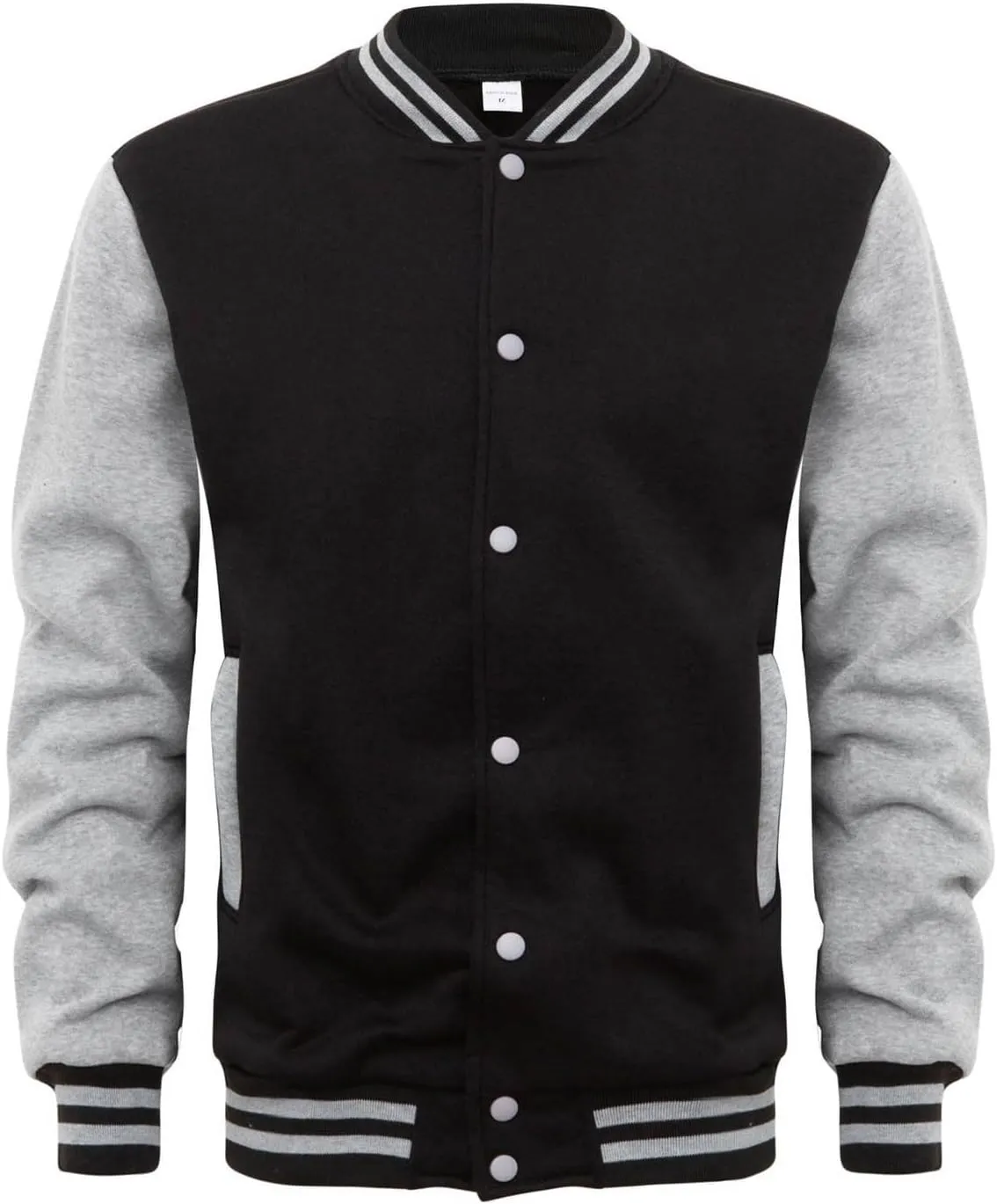 Baseball Varsity Jacket Men Color Block College Baseball Jacket Cotton Blend Casual Slim Lightweight Bomber Jacket