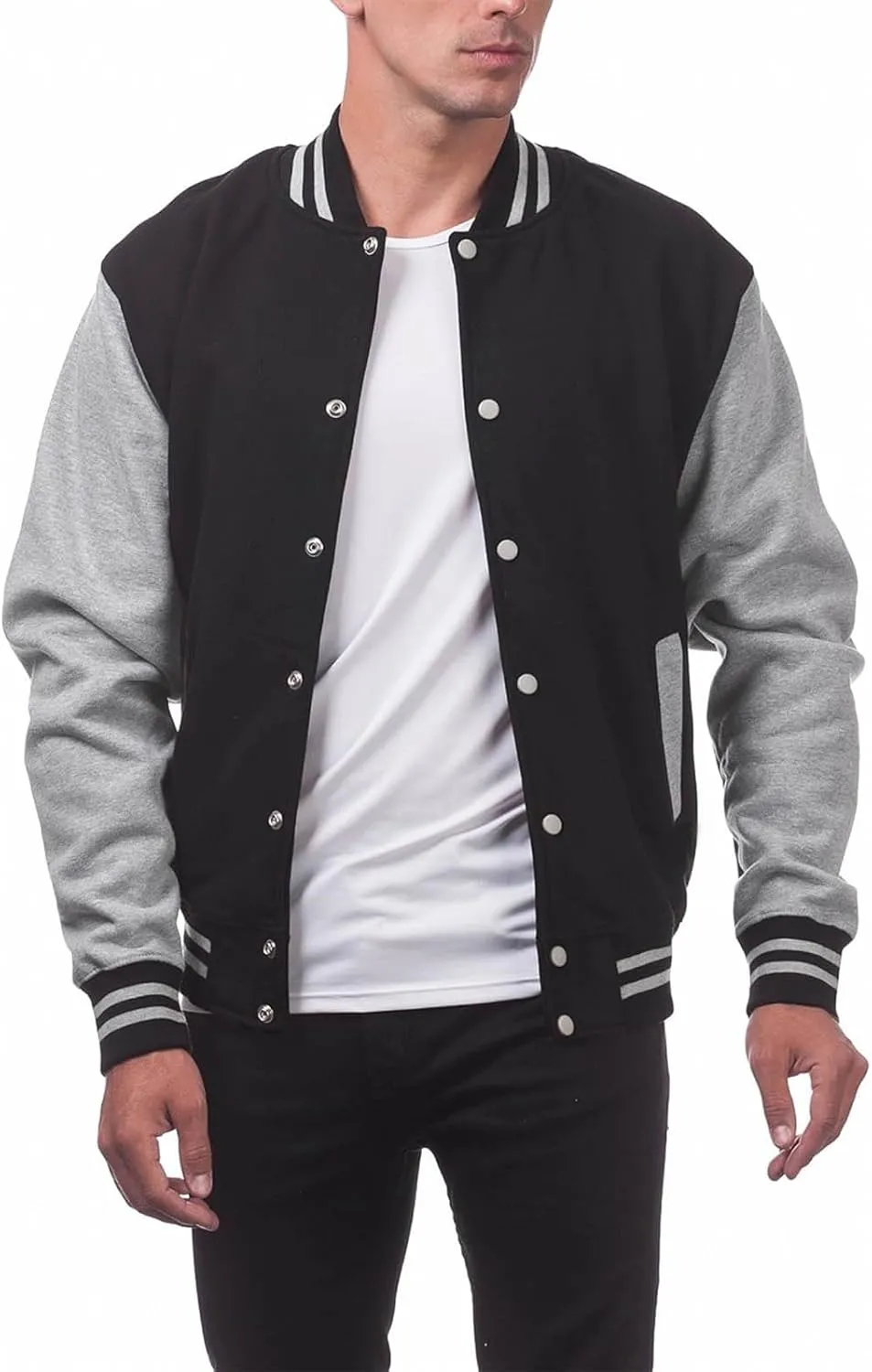 Baseball Varsity Jacket Men Color Block College Baseball Jacket Cotton Blend Casual Slim Lightweight Bomber Jacket
