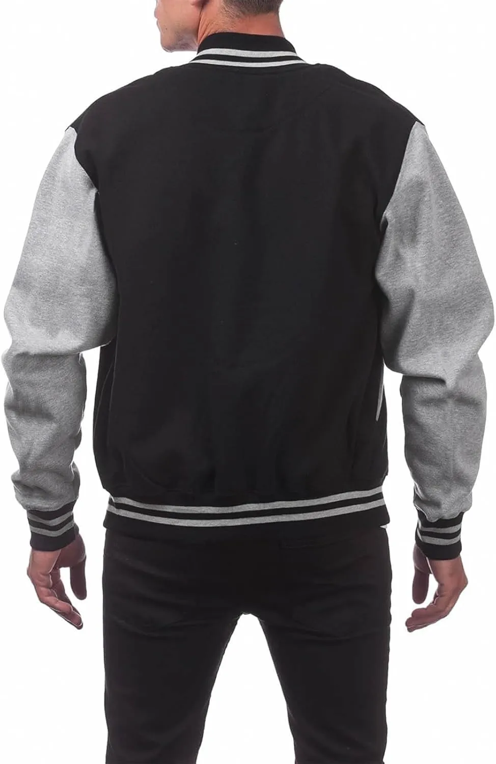 Baseball Varsity Jacket Men Color Block College Baseball Jacket Cotton Blend Casual Slim Lightweight Bomber Jacket