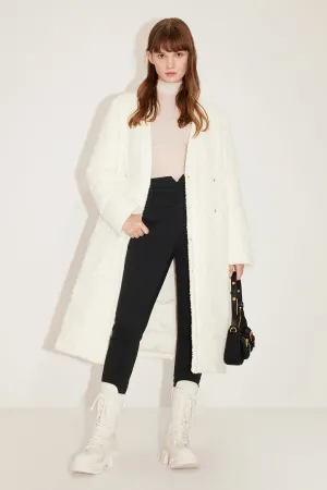 Beige Stylish Long Down Jacket