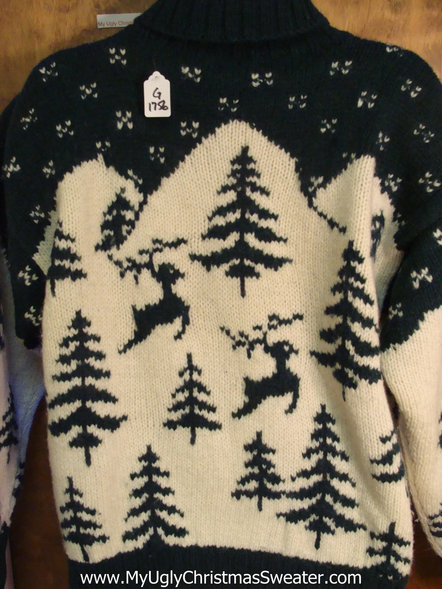 BEST Leaping Reindeer 2sided Light Up Ugly Xmas Sweater
