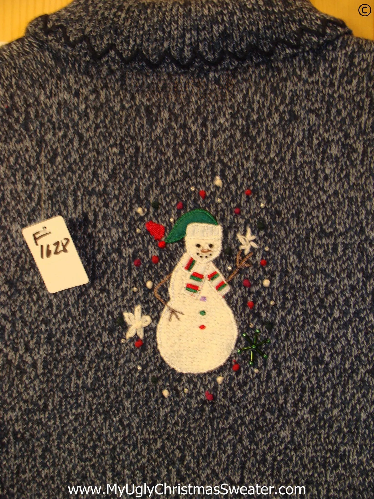 Blue 2sided Snowman Cheap Christmas Sweater Vest