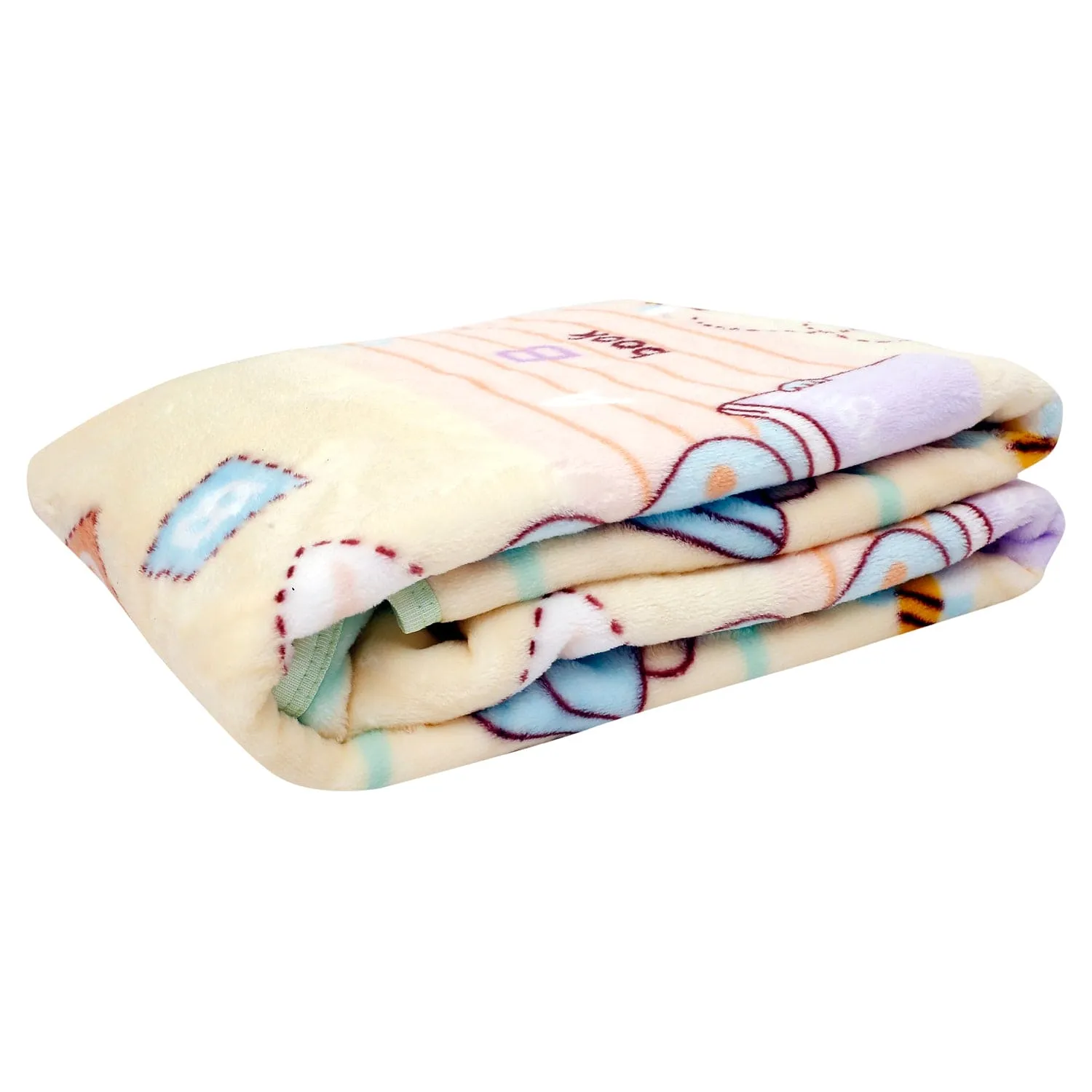 Bookworm Cream And Green Blanket