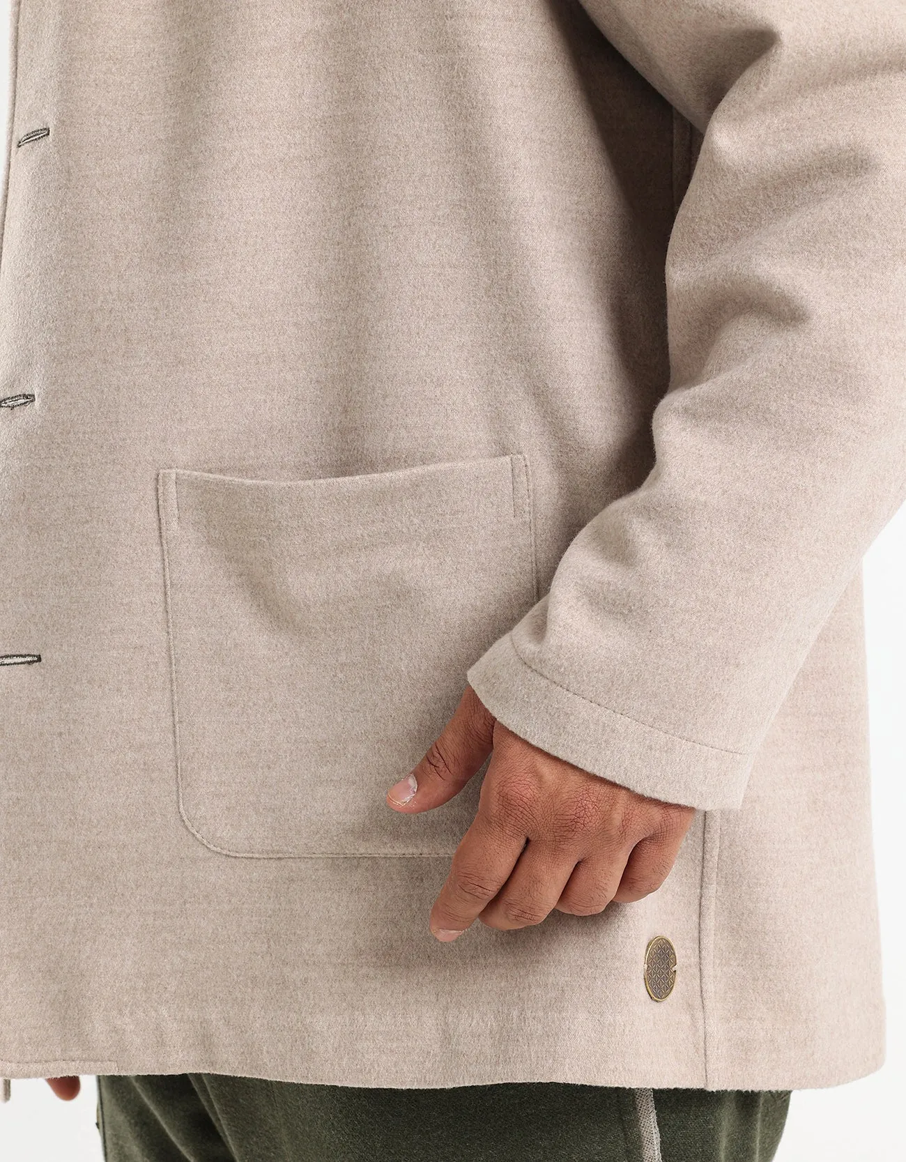Button down wool blend jacket