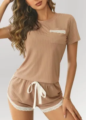 Caramel Dreams Tee and Shorts Pajama Set*