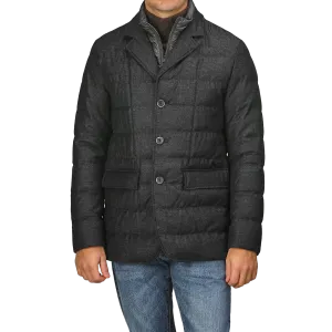 Charcoal Checked Wool Cashmere Loro Piana Jacket