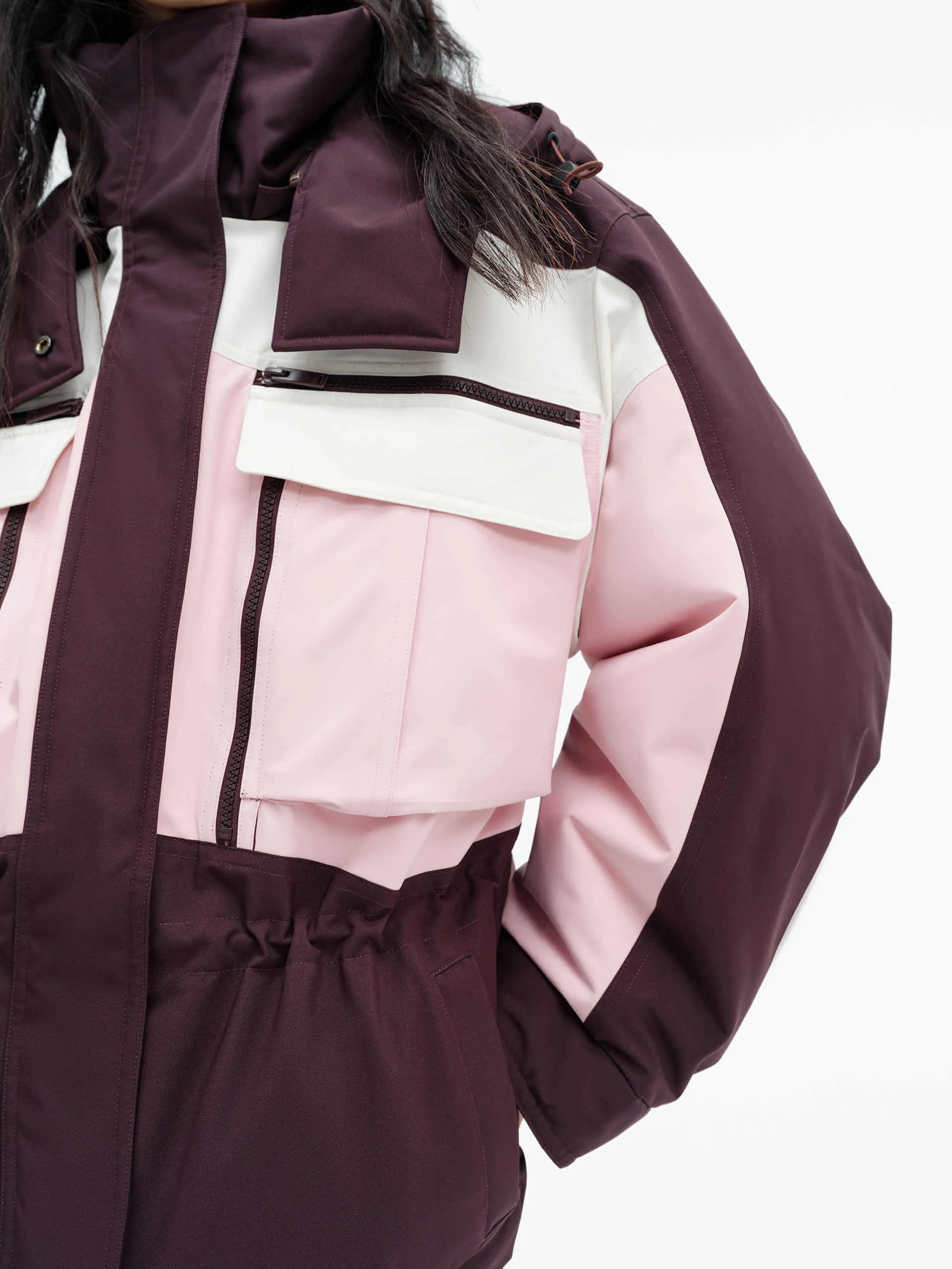Color Block Hooded Down Jacket