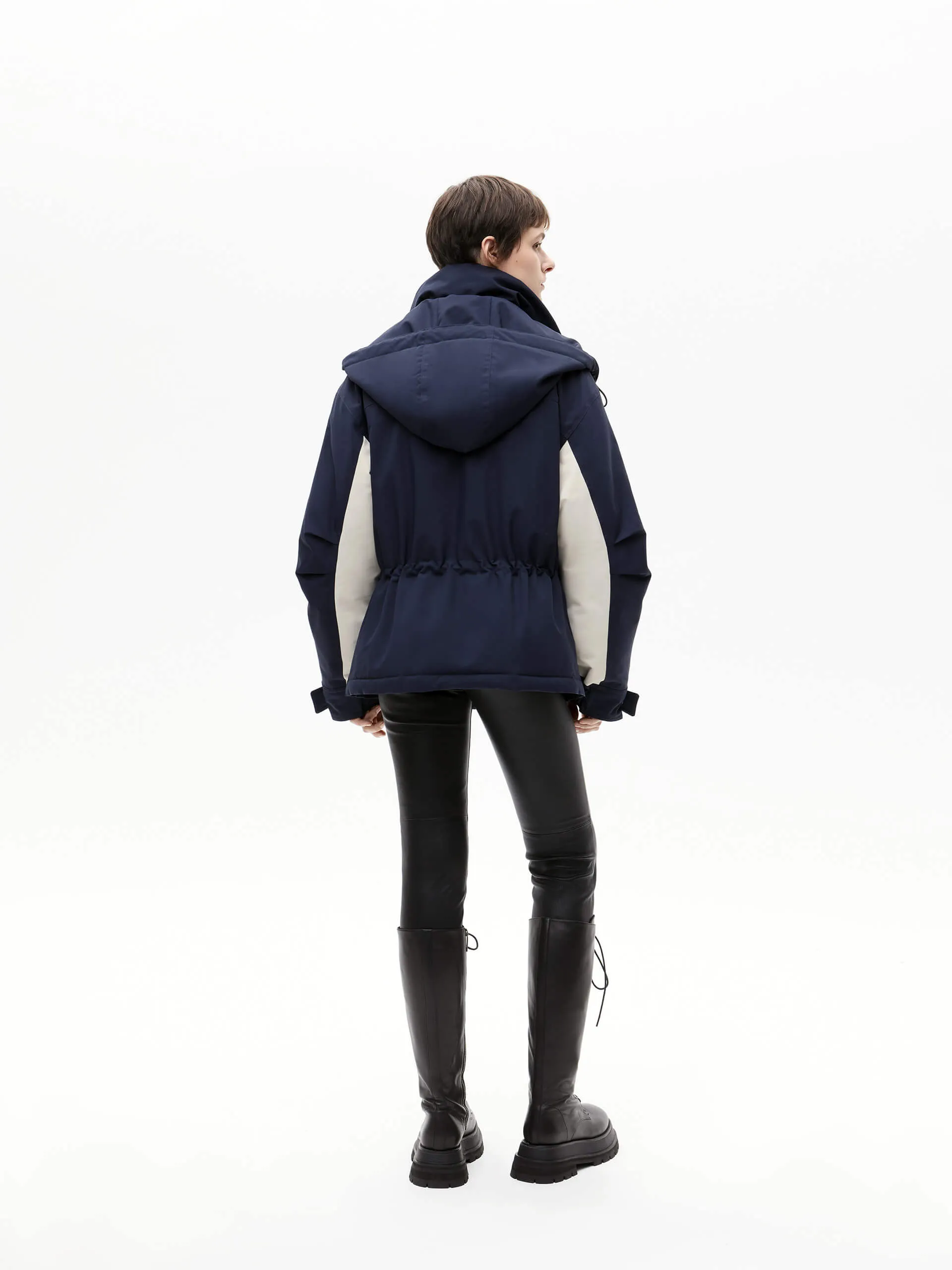 Color Block Hooded Down Jacket
