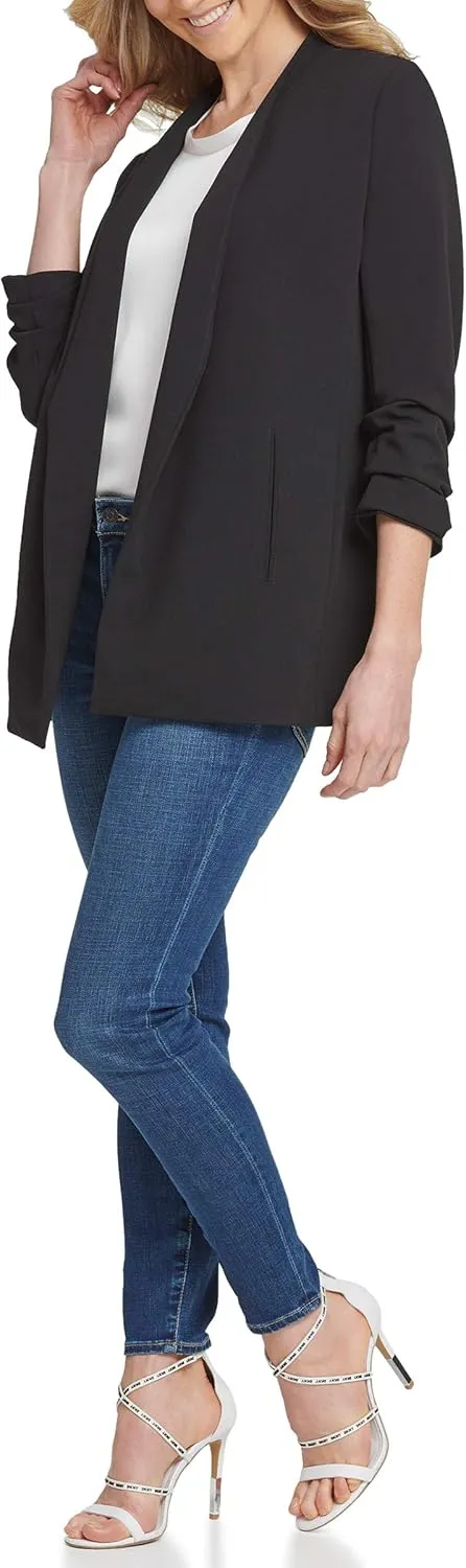 DKNY Women's Foundation Long Sleeve Shawl Collar Jacket
