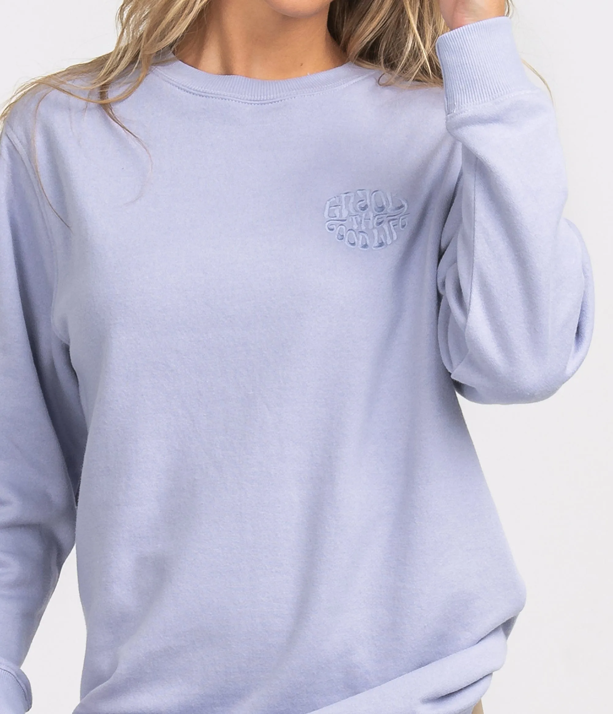 Enjoy The Good Life Sweatshirt - Sweet Lavender
