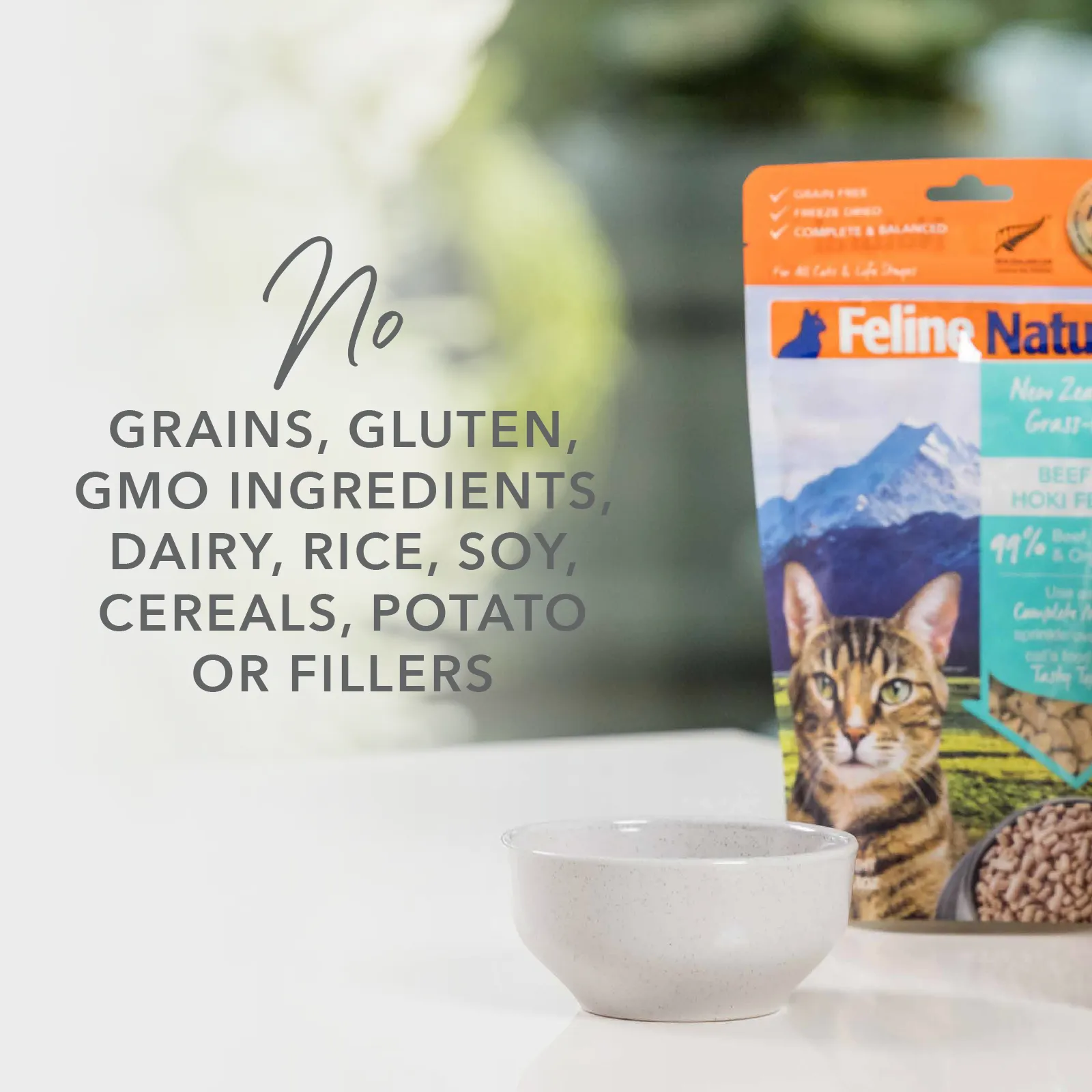 Feline Natural Grain Free Freeze Dried Cat Food Lamb & Salmon