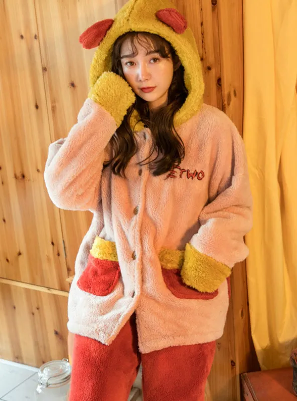 Female Coral Velvet Red Velvet Padded Suit Sweet Flannel