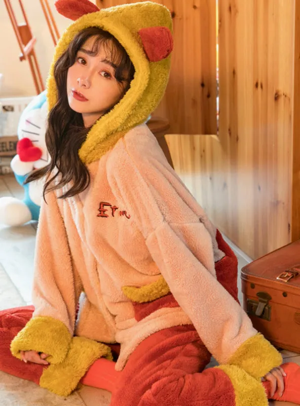 Female Coral Velvet Red Velvet Padded Suit Sweet Flannel