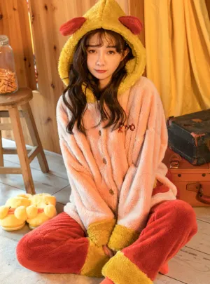 Female Coral Velvet Red Velvet Padded Suit Sweet Flannel