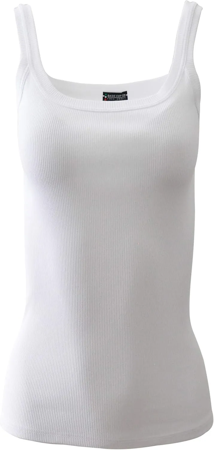free spirit Basic Cotton Premium Quality 100% Cotton Women's Tank Top. Proudly Made in Italy.