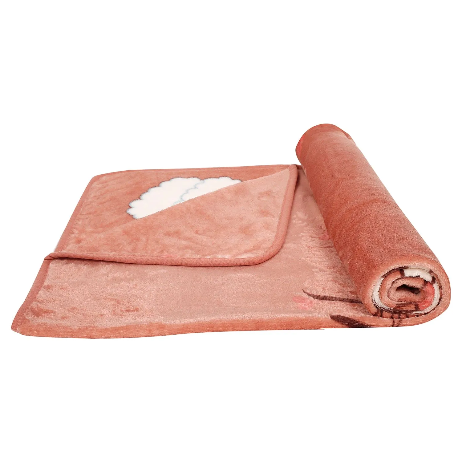 Happy Bear Red And Brown One Ply Blanket