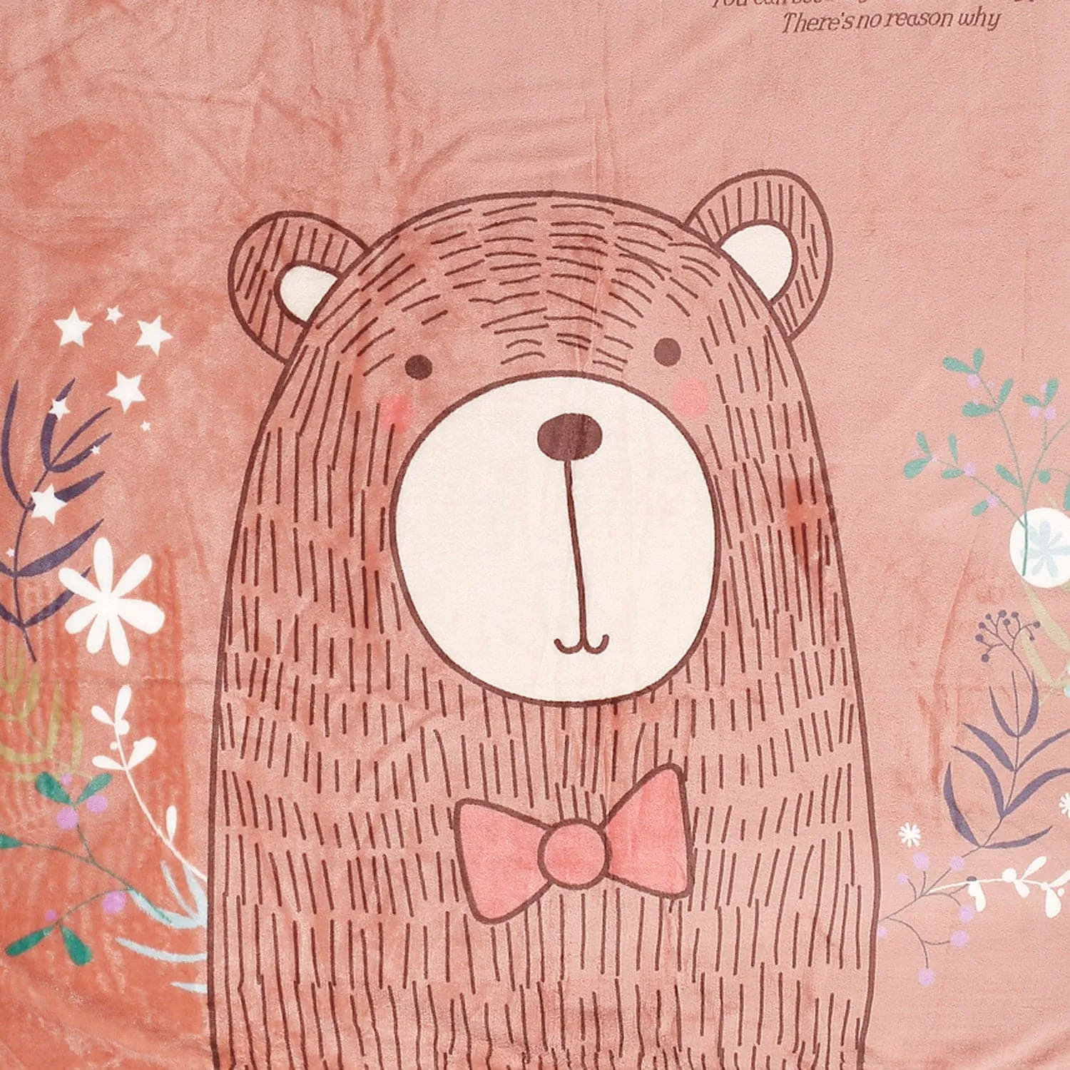 Happy Bear Red And Brown One Ply Blanket