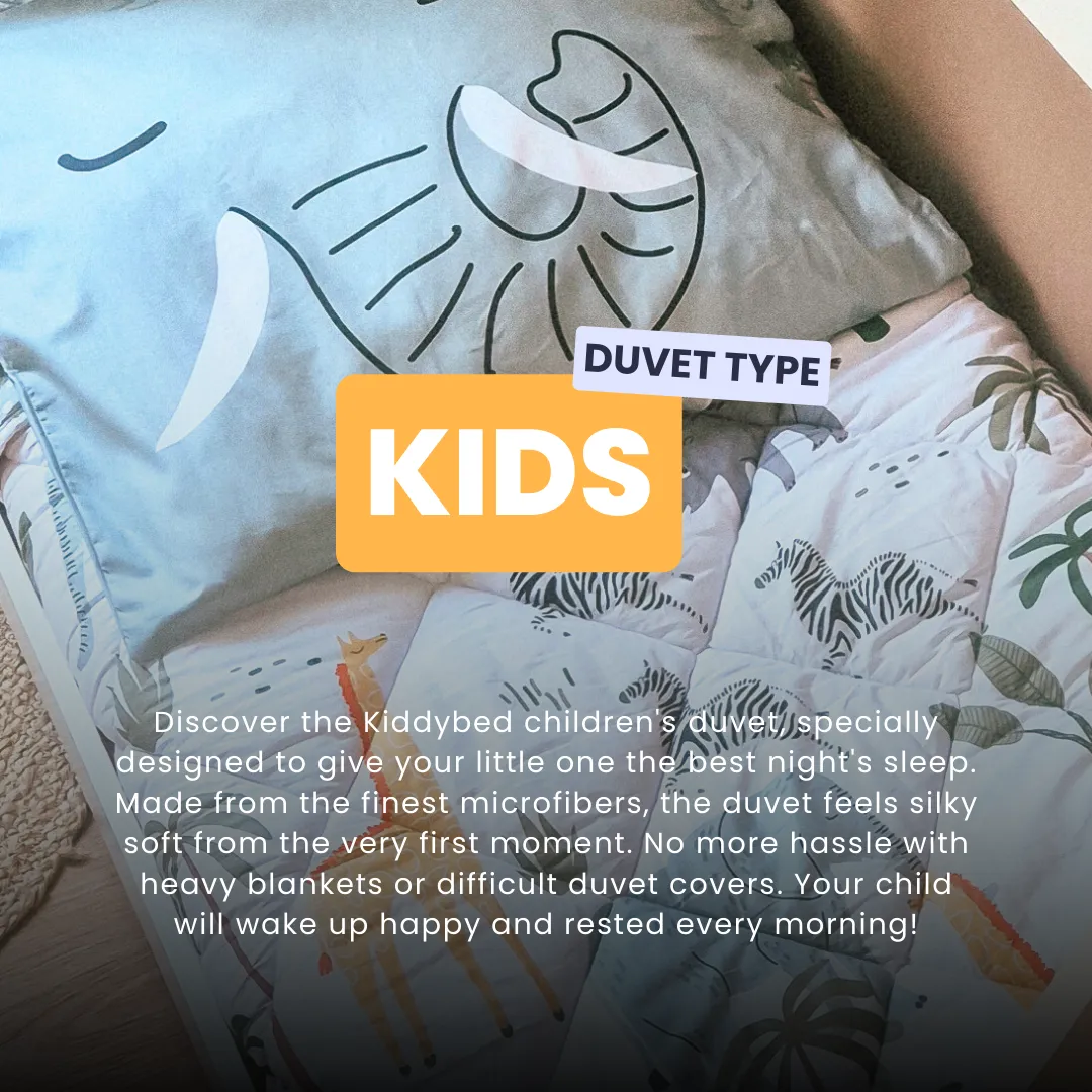 HappyDuvet Kids - Eddy Elephant - 100% Cotton All season Coverless duvet