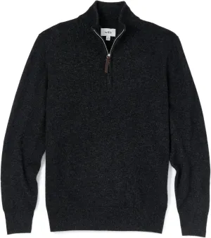 Huckberry Wills Men's Classic Cashmere Quarter Zip Sweater, Luxurious Cashmere Blend