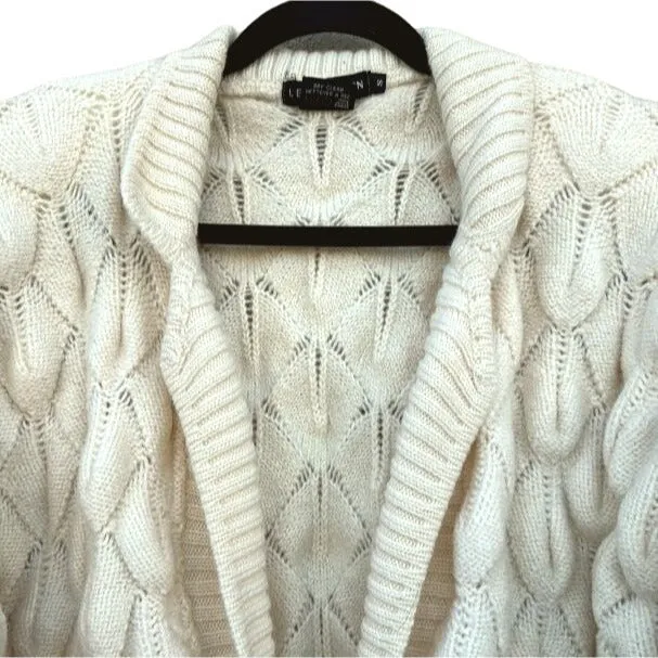 I B Diffusion Vintage Knit V Neck Batwing Sleeves Button Down Wool Cardigan - S