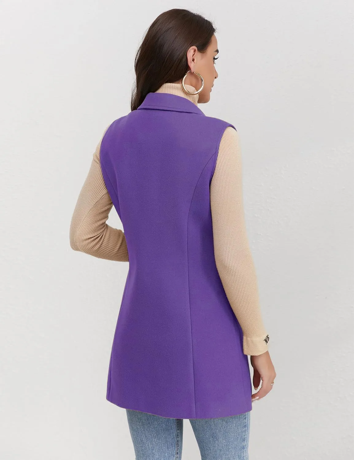 IDEALSANXUN Plaid Vest for Women Fall Winter Sleeveless Blazer Jackets