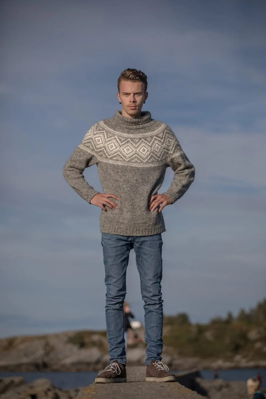 Jannik Icelandic Beige sweater - Knitting Kit