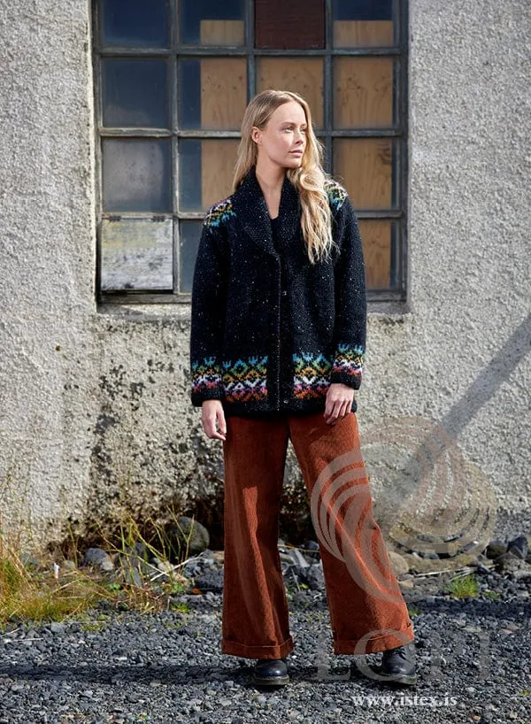 Loforð - Promise Black wool sweater - Knitting Kit