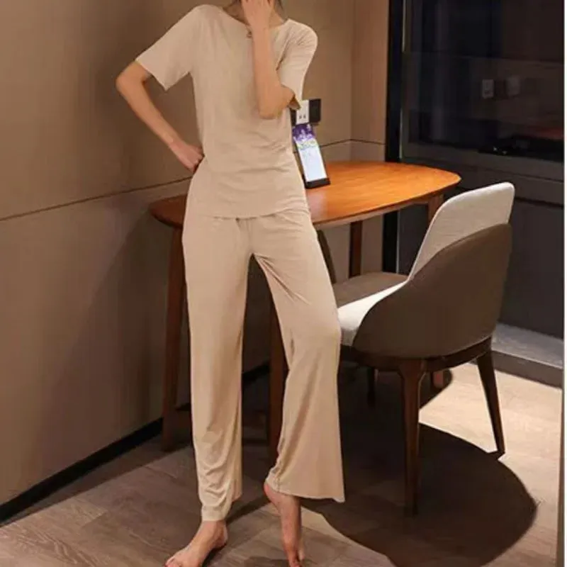 LVSANW Autumn Winter Warm Flannel Fleecing Women Pyjamas Sets Thick Coral Velvet Long Sleeve Cartoon Sleepwear Thin Flannel Pajamas Set