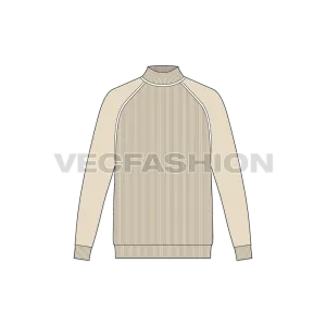 Mens Cashmere Roll neck Sweater Vector