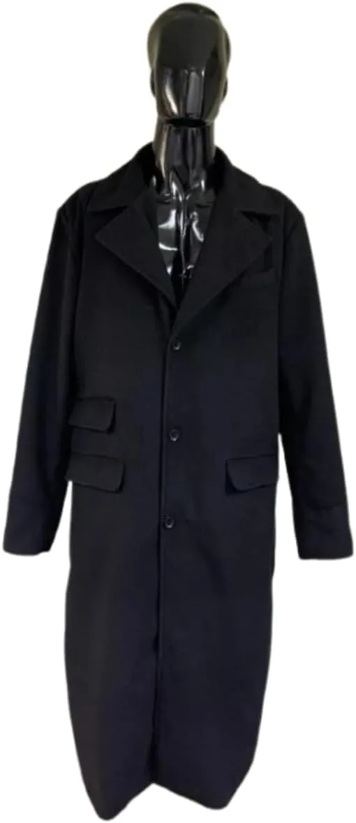 Men's Vintage Long Cotton Trench Coat, Mens Long Cotton Overcoat, British-Inspired Trench Coat, Western Jacket
