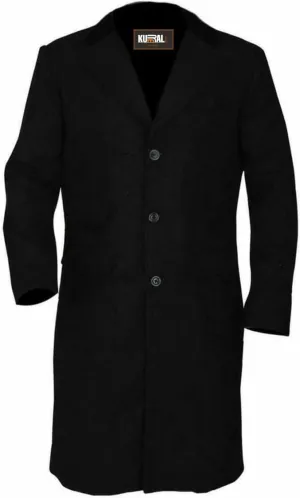Men's Vintage Long Cotton Trench Coat, Mens Long Cotton Overcoat, British-Inspired Trench Coat, Western Jacket