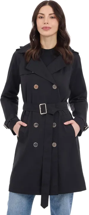 Michael Kors Women's Double Button Trenchcoat with Detachable Hood