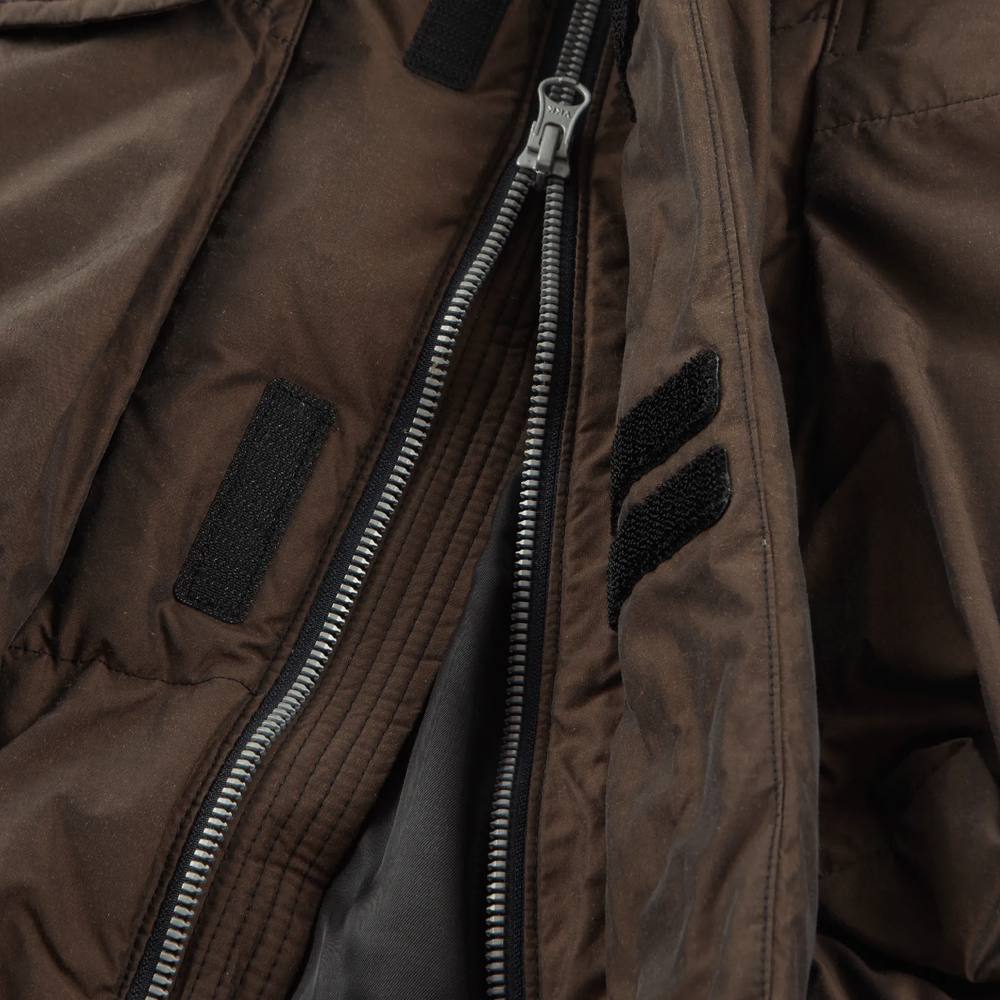 NEITHERS - Discoloured Goose Down Jacket Brown