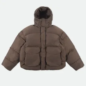 NEITHERS - Discoloured Goose Down Jacket Brown