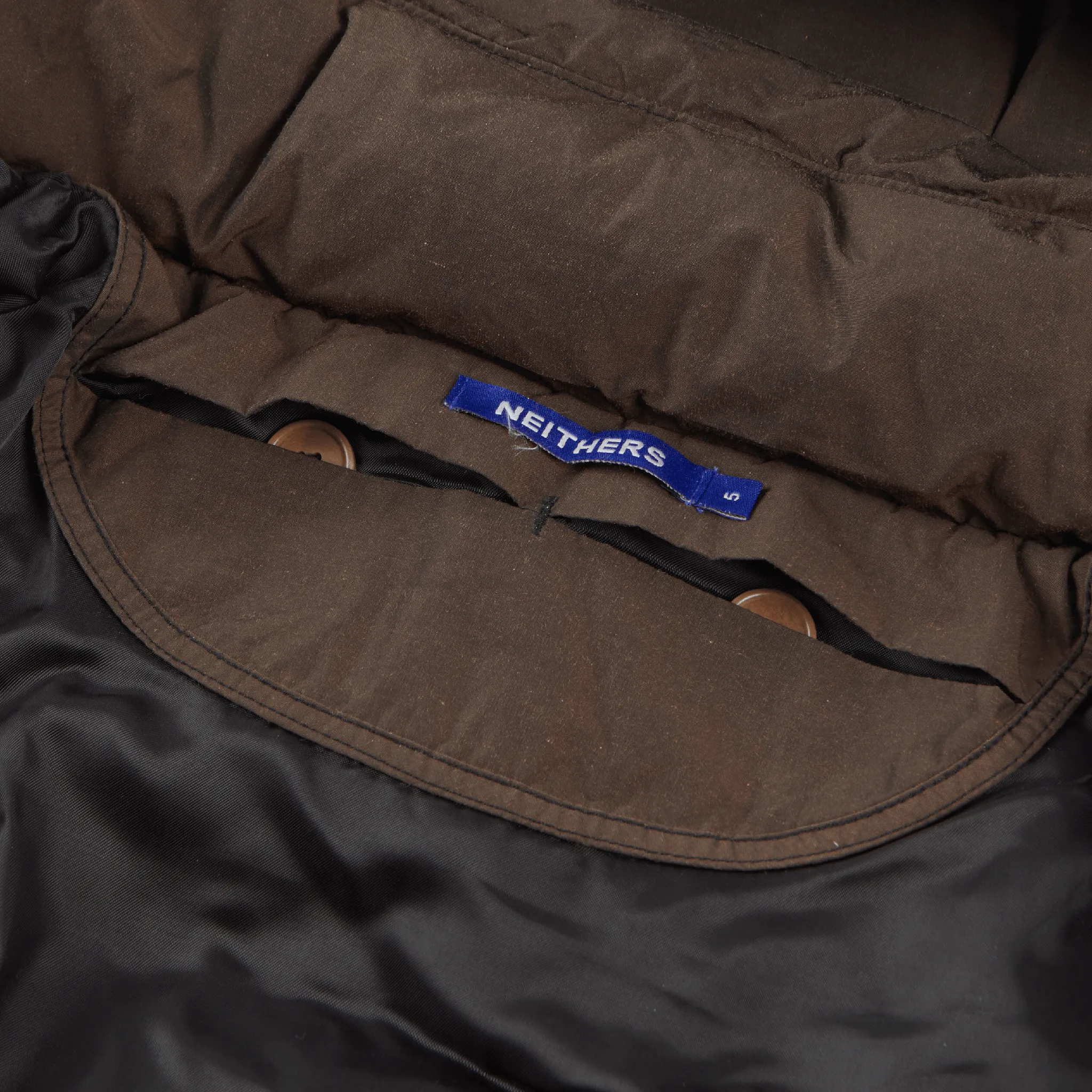NEITHERS - Discoloured Goose Down Jacket Brown