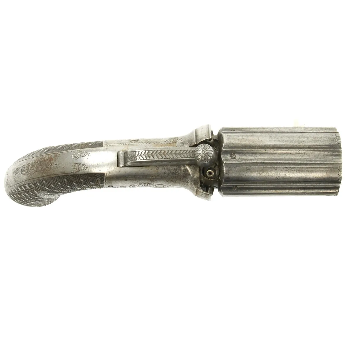 Original 19th Century British Pepperbox Double-Action Percussion Revolver circa 1835