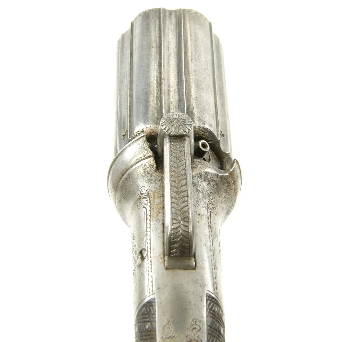 Original 19th Century British Pepperbox Double-Action Percussion Revolver circa 1835