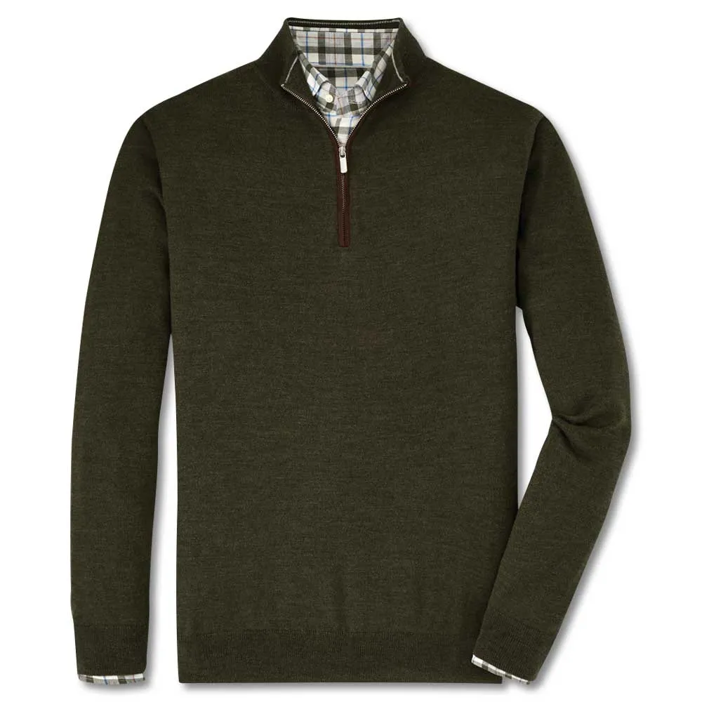 Peter Millar Autumn Crest Suede Trim Quarter-Zip